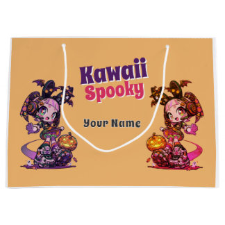 Grand Sac Cadeau Goth Kawaii Spooky Anime Twin Girl Halloween