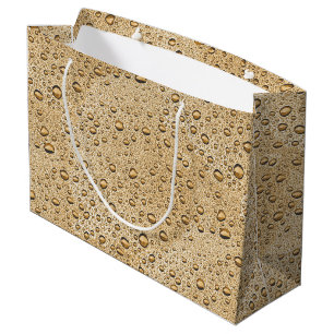 Grand Sac Cadeau gouttelettes d'eau d'or