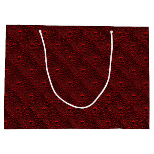 Grand Sac Cadeau Gouttes d'eau sur métal cramoisi