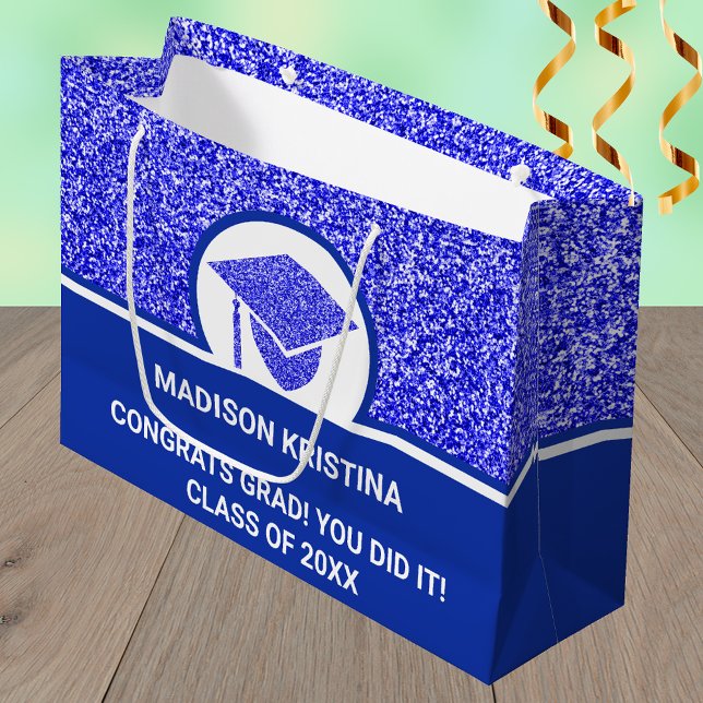 Grand Sac Cadeau Grad Glam Marine Casquette Simple Elegant Personna (Créateur téléchargé)
