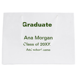 Grand Sac Cadeau Graduate ajouter nom classe de nom de l'école de 2