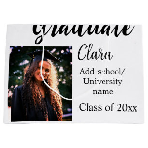 Grand Sac Cadeau Graduation ajouter nom classe de 20xx félicitation