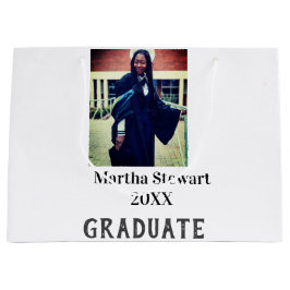 Grand Sac Cadeau Graduation photo name year class university simple