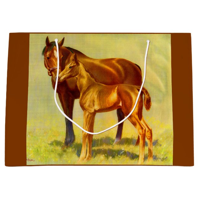 Grand Sac Cadeau grand cheval petit cheval (Devant)