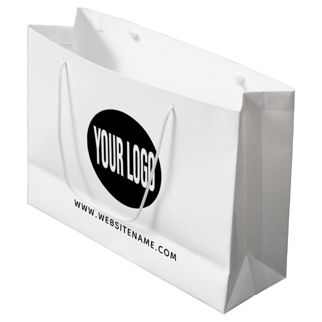 Grand Sac Cadeau Grand logo personnalisé/achat de texte (Devant Angle)