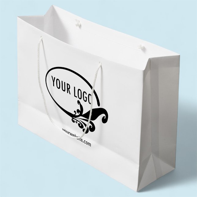 Grand Sac Cadeau Grand sac-cadeau personnalisé Société Emballage au (MISOOK 12.5 x 4 x 9 inch White Gift Bag with Logo)