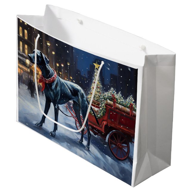 Grand Sac Cadeau Grande saison de Noël Dane (Devant Angle)