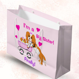 Grand Sac Cadeau Grande sœur Cavalier King Charles Spaniel Enfin !
