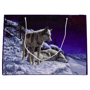 Grand Sac Cadeau Gray Wolves