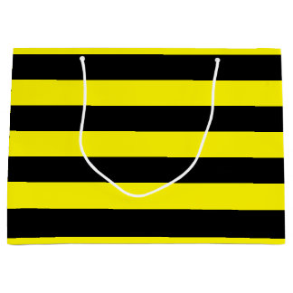 Grand Sac Cadeau Grèves jaunes et noires