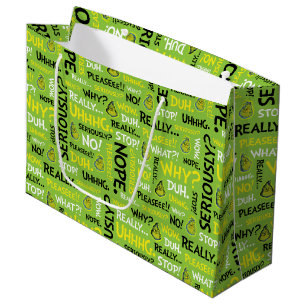 Grand Sac Cadeau Grincheux Snarky Phrase modèle Grinch Snarky