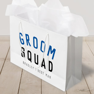 Grand Sac Cadeau Groom Squad Moderne Bachelor Groomsman Design