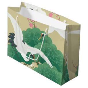 Grand Sac Cadeau Grue et pin japonais
