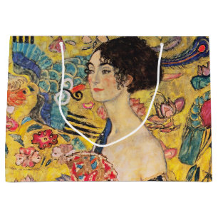 Grand Sac Cadeau Gustav Klimt - Dame avec ventilateur