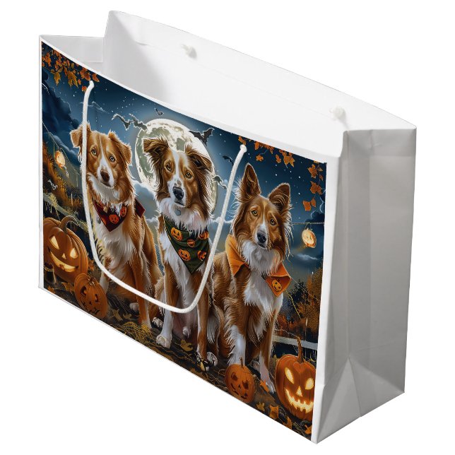 Grand Sac Cadeau Halloween Éffrayant en Nouvelle-Écosse (Devant Angle)