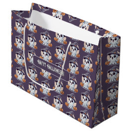 Grand Sac Cadeau Halloween : Fantôme aux citrouilles.