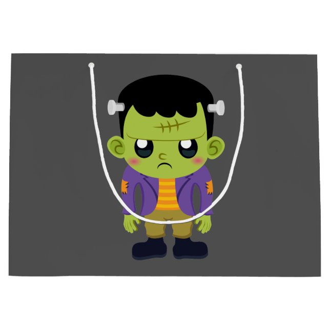 Grand Sac Cadeau Halloween monstre Frankenstein Green (Devant)