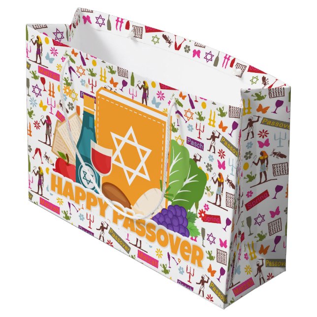 Grand Sac Cadeau Happy Passover  (Dos Angle)