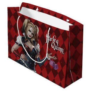 Grand Sac Cadeau Harley Quinn avec dés flous
