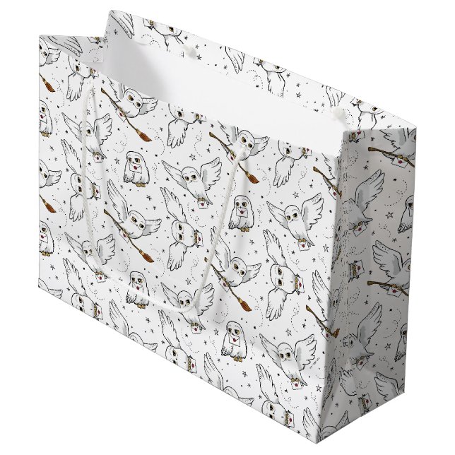 Grand Sac Cadeau Harry Potter | Hedwig Motif - Baby shower (Devant Angle)
