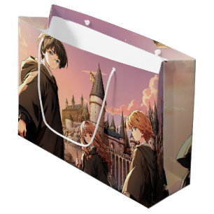 Grand Sac Cadeau HARRY POTTER™ Hermione & Ron HOGWARTS™ Scène d'Ani