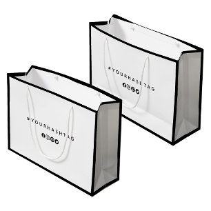 Grand Sac Cadeau Hashtag   Entreprise de médias sociaux modernes