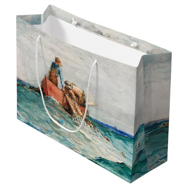 Grand Sac Cadeau Hauling In The Nets (1887) Par Winslow Homer (Créateur téléchargé)