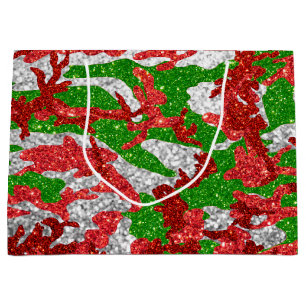 Grand Sac Cadeau Haus De Camo Motif Silver Xmas