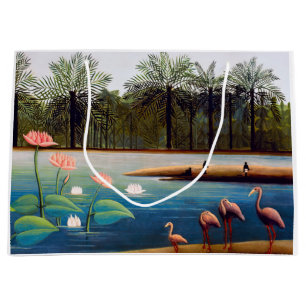 Grand Sac Cadeau Henri Rousseau - Les Flamants roses