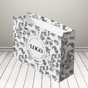 Grand Sac Cadeau Herbes dessinées verdure botanique Ajouter un logo