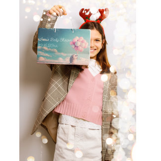 Grand Sac Cadeau Hérisson mignon avec ballons d'anniversaire, perso