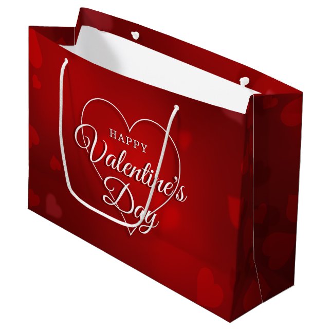 GRAND SAC CADEAU HEUREUSE SAINTE-VALENTIN BIG HEART BOKEH (Devant Angle)