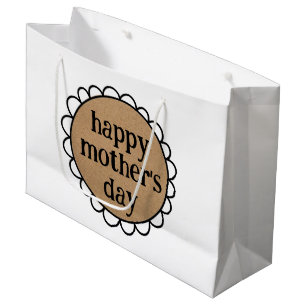 GRAND SAC CADEAU HEUREUX JOUR DE MÈRE SUR MESURE BORD À CÂBLE