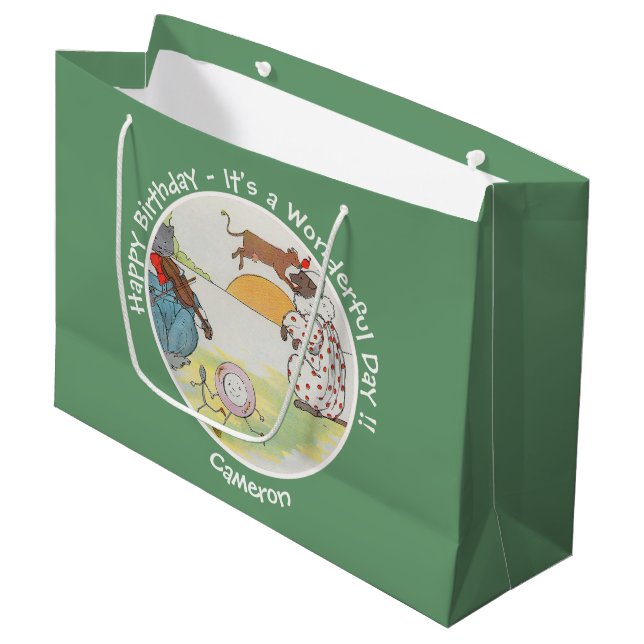 Grand Sac Cadeau Hey Diddle Diddle Collection de fête d'anniversair (Devant Angle)