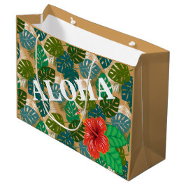 Grand Sac Cadeau Hibiscus de la Jungle hawaïenne ALOHA