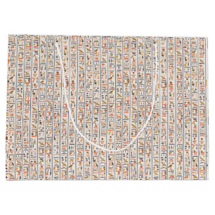 Grand Sac Cadeau hiéroglyphes de l'ancienne égypte motif histo