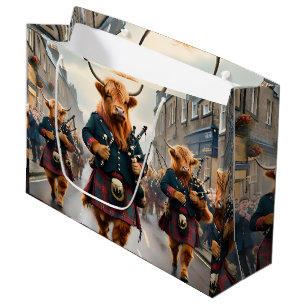 Grand Sac Cadeau Highland Harmony : Bagpipe Highland Cow Band