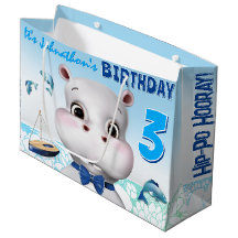 Hippo Blue Boy Anniversaire