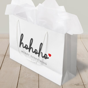 Grand Sac Cadeau Ho Ho Christmas Heart Modern Minimalist