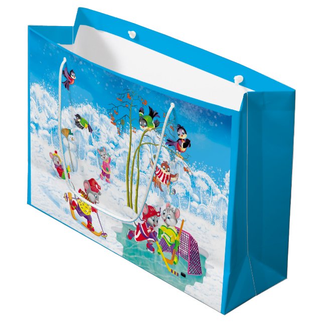Grand Sac Cadeau hockey (Devant Angle)