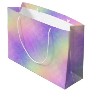 Grand Sac Cadeau holo arc-en-ciel doux ombre :
