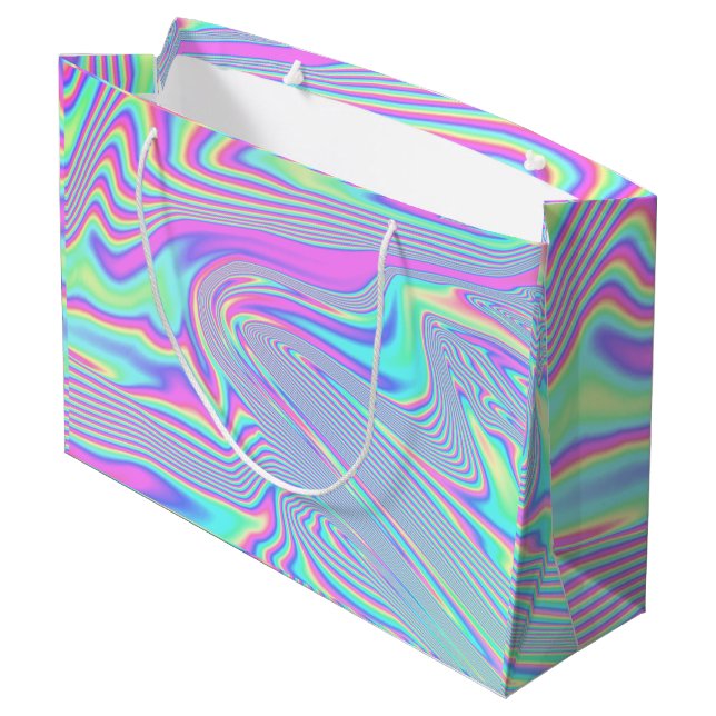 Grand Sac Cadeau Holographique (Dos Angle)