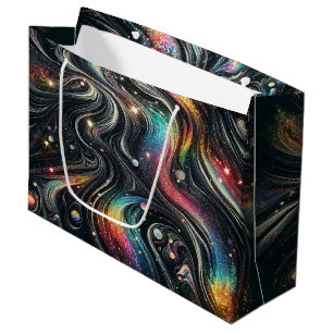 Grand Sac Cadeau Holographique Parties scintillant arc-en-ciel les 