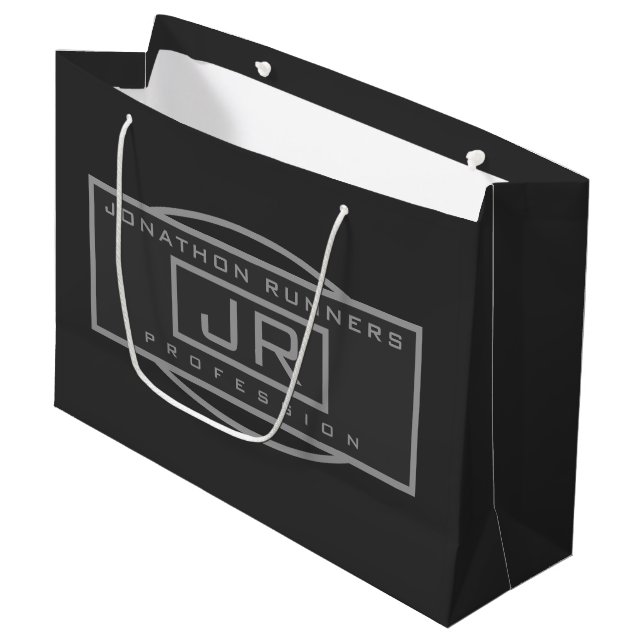 Grand Sac Cadeau Hommes Sporty Gray Gray & Dark Grays (Devant Angle)