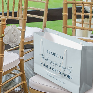 Grand Sac Cadeau Homologue d'honneur Merci bleu