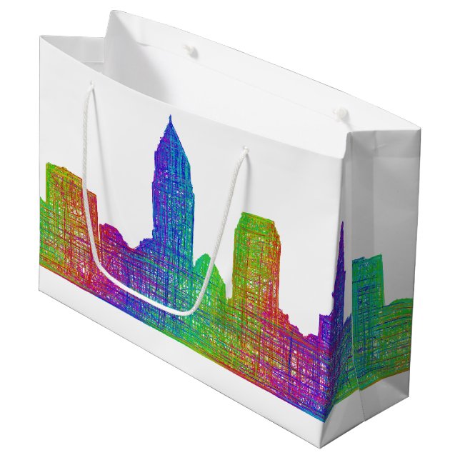 Grand Sac Cadeau Horizon de Cleveland (Devant Angle)
