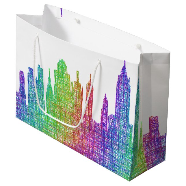 Grand Sac Cadeau Horizon de New York (Devant Angle)