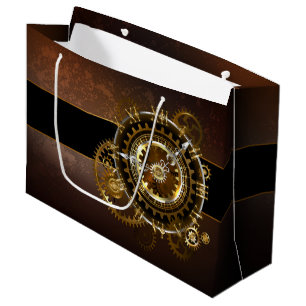 Grand Sac Cadeau Horloge Steampunk avec des engrenages anciens