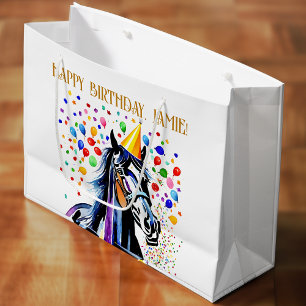 Grand Sac Cadeau Horse fête d'anniversaire thématique drôle