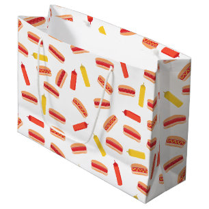 Grand Sac Cadeau Hot Dog Fast Food Motif barbecue